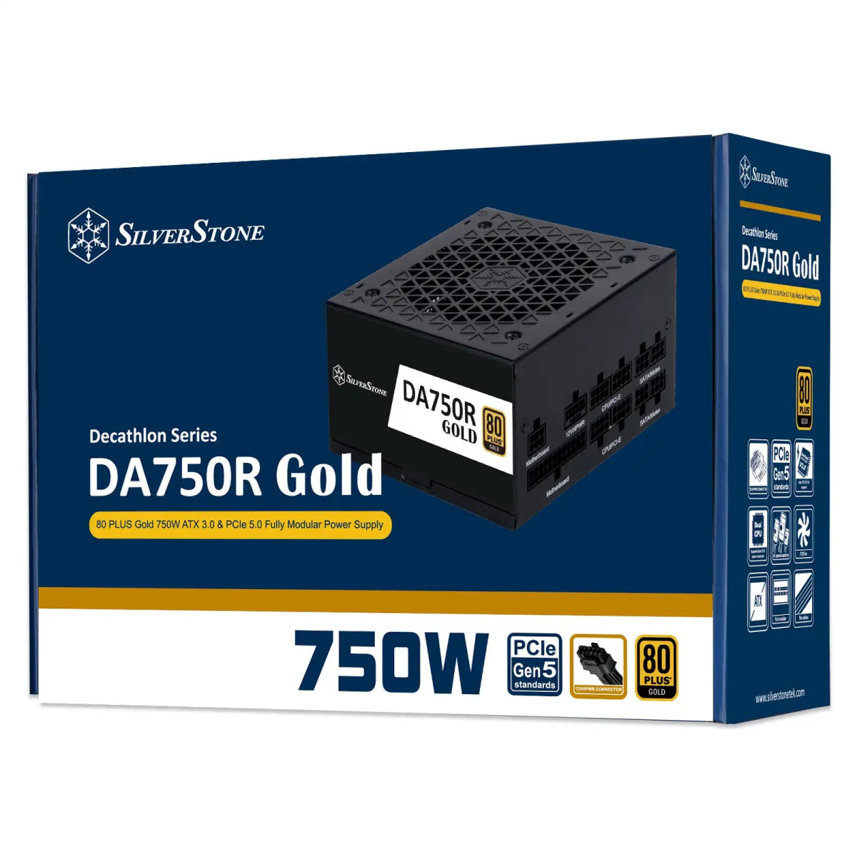 SilverStone DA750R Gold 80 PLUS Gold 750W ATX 3.0 & PCIe 5.0 Fully Modular Power Supply | SST - DA750R - GM - 844761026820 - Vektra Computers LLC SilverStone DA750R Gold 80 PLUS Gold 750W ATX 3.0 & PCIe 5.0 Fully Modular Power Supply | SST - DA750R - GM - 844761026820 - Vektra Computers LLC